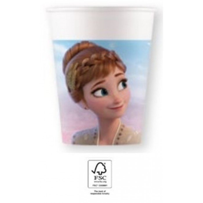 Disney Frozen II Wind Spirit, Jégvarázs papír pohár 8 db-os 200 ml FSC