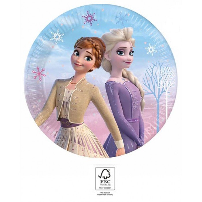 Disney Frozen II Wind Spirit, Jégvarázs papírtányér 8 db-os 23 cm FSC