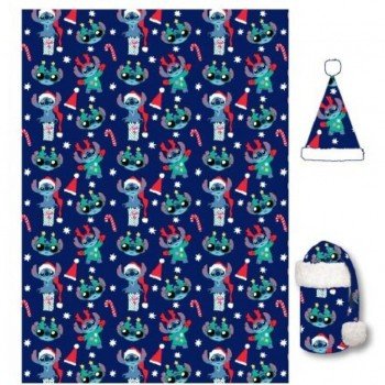 Disney Lilo és Stitch, A csillagkutya Holiday karácsonyi flanel takaró és sapka szett Disney Lilo és Stitch, A csillagkutya Holiday karácsonyi flanel takaró és sapka szett