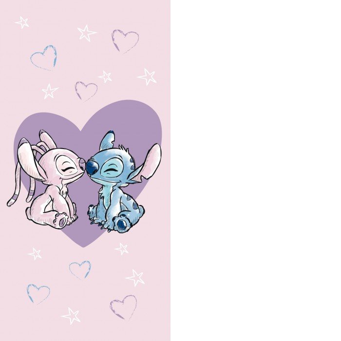 Disney Lilo és Stitch, A csillagkutya Love fürdőlepedő, strand törölköző 70x140cm