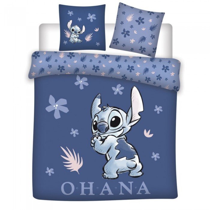 Disney Lilo és Stitch, A csillagkutya Ohana dupla, kétszemélyes ágyneműhuzat 240×220cm, 65x65 cm