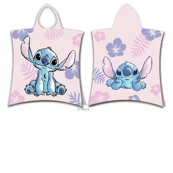 Disney Lilo és Stitch, A csillagkutya Pink strand törölköző poncsó 50x115 cm