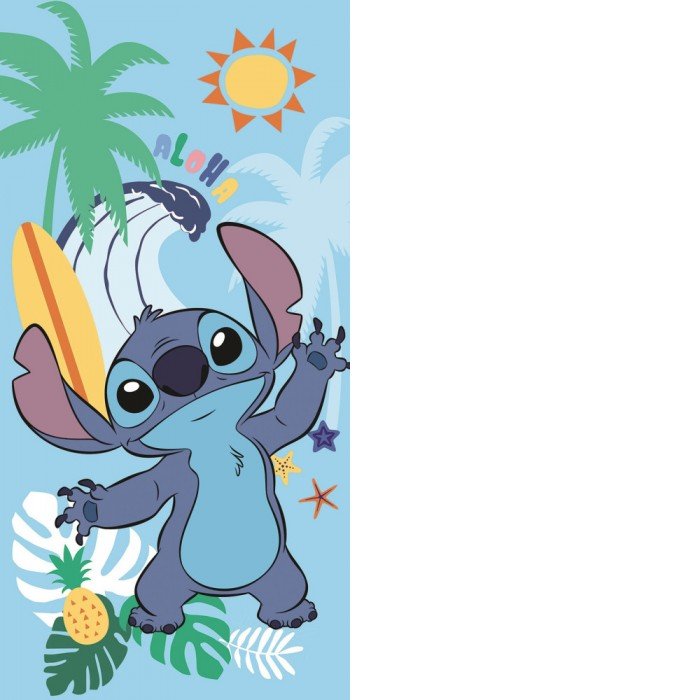 Disney Lilo és Stitch Summer, A csillagkutya fürdőlepedő, strand törölköző 70x140cm