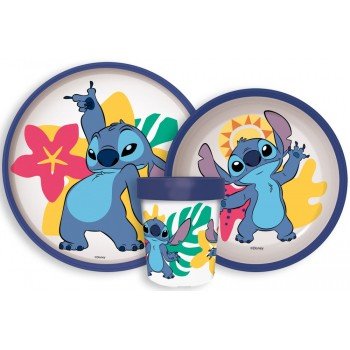 Disney Lilo és Stitch Palms csúszásmentes étkészlet, micro műanyag szett Disney Lilo és Stitch Palms csúszásmentes étkészlet, micro műanyag szett