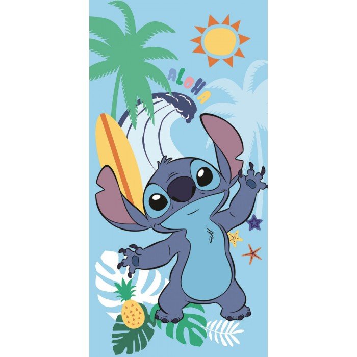 Disney Lilo és Stitch Summer, A csillagkutya fürdőlepedő, strand törölköző 70x140cm