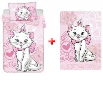 Disney Marie cica Aristocats gyerek ágyneműhuzat és polár takaró szett Disney Marie cica Aristocats gyerek ágyneműhuzat és polár takaró szett