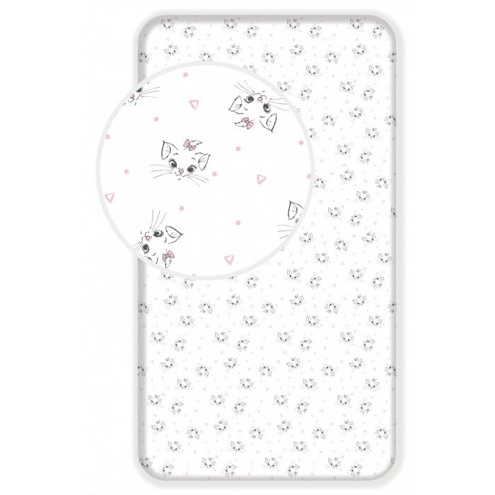 Disney Marie cica Dots gumis lepedő 90*200 cm