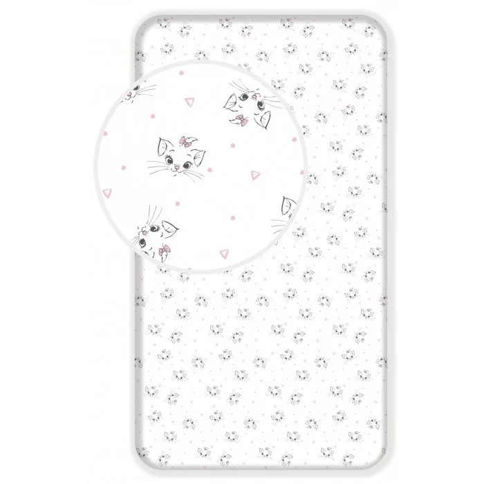 Disney Marie cica Dots gumis lepedő 90*200 cm Disney Marie cica Dots gumis lepedő 90*200 cm