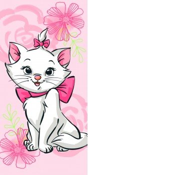 Disney Marie cica Pink Flower fürdőlepedő, strand törölköző  70*140cm Disney Marie cica Pink Flower fürdőlepedő, strand törölköző  70*140cm