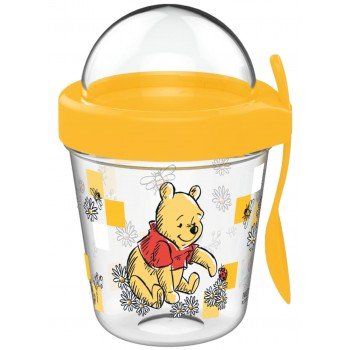 Disney Micimackó pohár snack tartó fedéllel és kanállal 350 ml