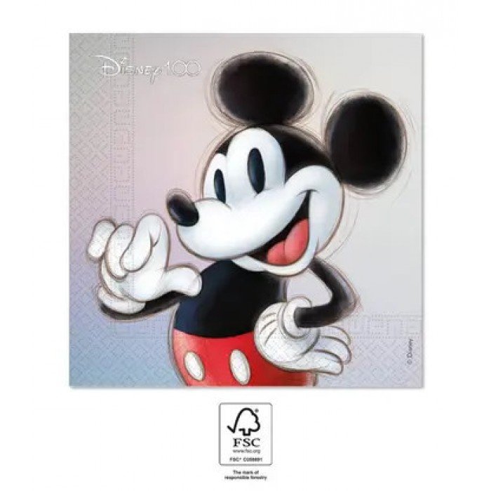 Disney Mickey 100 szalvéta 20 db-os, 33x33 cm FSC