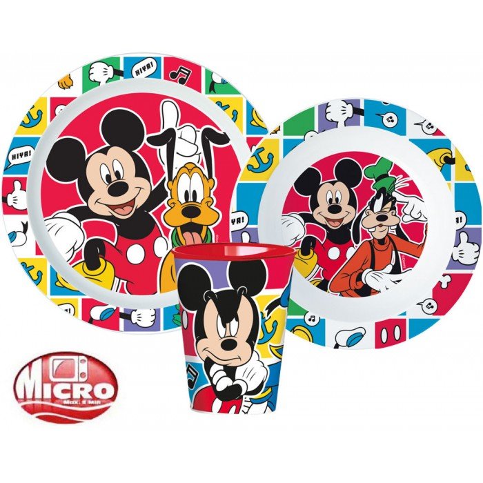 Disney Mickey Better Together étkészlet, micro műanyag szett, pohárral 260 ml