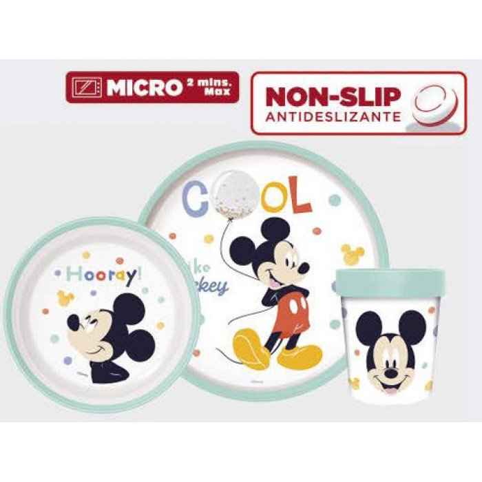 Disney Mickey étkészlet, micro műanyag szett