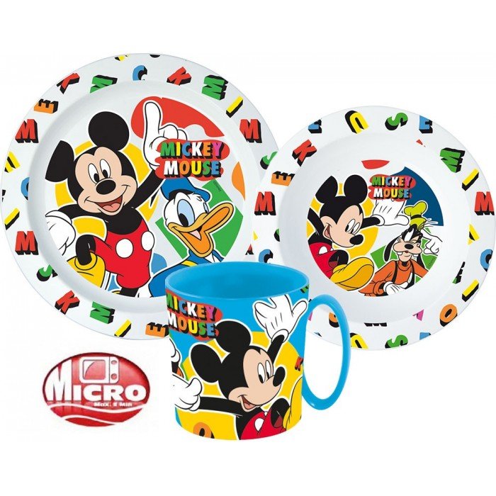 Disney Mickey étkészlet, micro műanyag szett