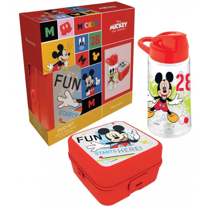 Disney Mickey Fun szendvicsdoboz + műanyag kulacs szett