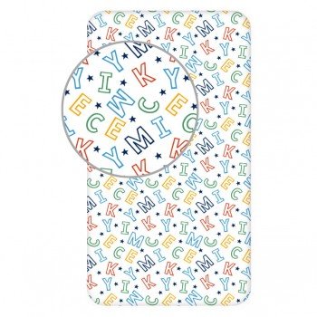 Disney Mickey Letters gumis lepedő 90x200 cm