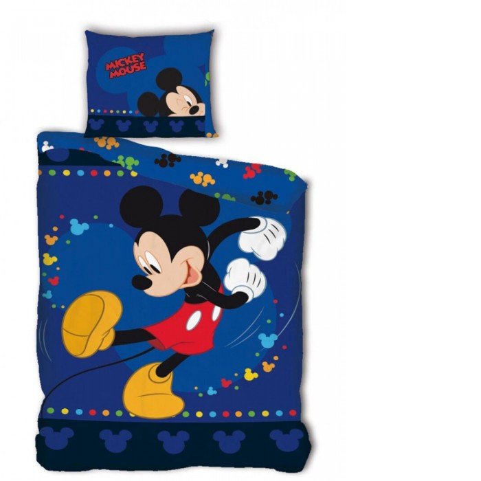 Disney Mickey Happy Steps ágyneműhuzat 140×200cm, 63×63 cm microfibre