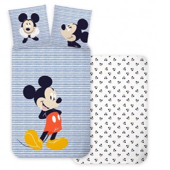 Disney Mickey Strip gyerek ágyneműhuzat 100×140 cm, 40×45 cm