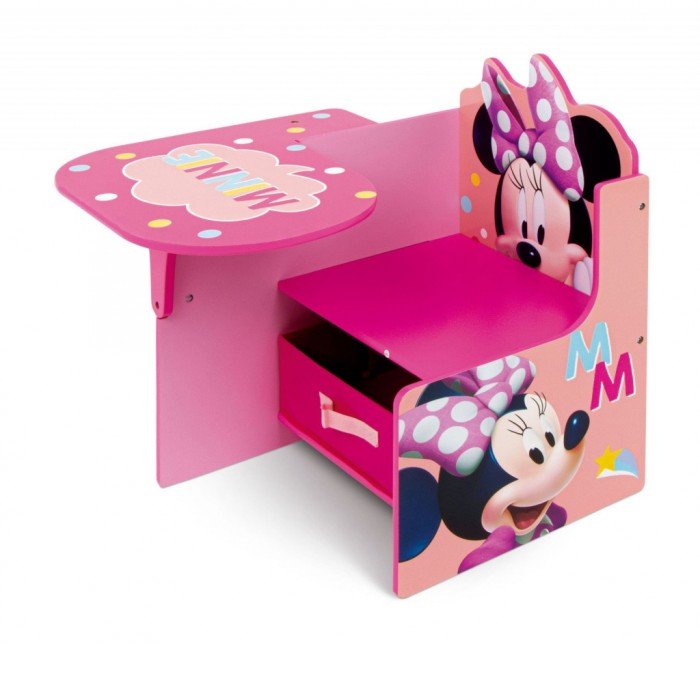 Disney Minnie Dots fa szék és íróasztal szett játéktárolóval