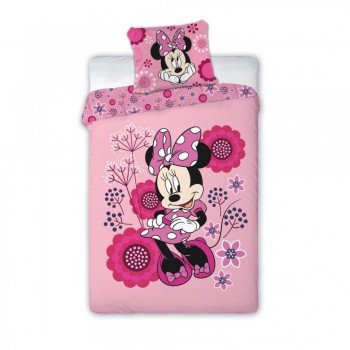 Disney Minnie Flowers ágyneműhuzat 140×200cm, 63×63 cm microfibre