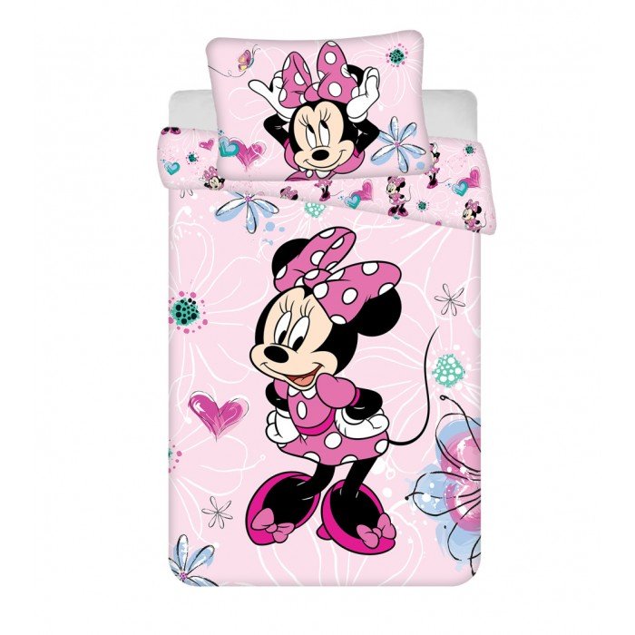 Disney Minnie Flowers gyerek ágyneműhuzat 100×135cm, 40×60 cm