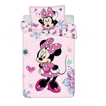 Disney Minnie Flowers gyerek ágyneműhuzat 100×135cm, 40×60 cm