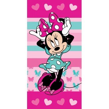 Disney Minnie Hearts fürdőlepedő, strand törölköző 70x140cm Disney Minnie Hearts fürdőlepedő, strand törölköző 70x140cm