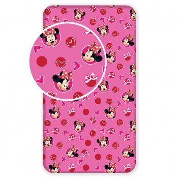 Disney Minnie Hearts gumis lepedő 90x200 cm Disney Minnie Hearts gumis lepedő 90x200 cm