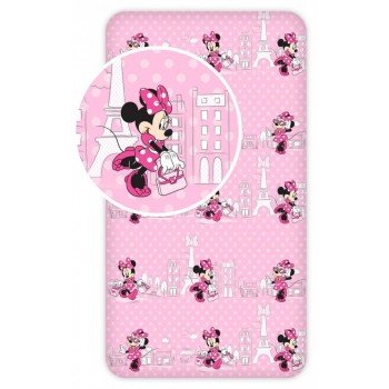 Disney Minnie Paris gumis lepedő 90*200 cm Disney Minnie Paris gumis lepedő 90*200 cm