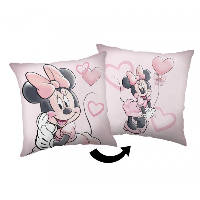 Disney Minnie Pink Heart párna, díszpárna 35x35 cm