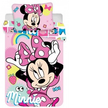 Disney Minnie Pink Square gyerek ágyneműhuzat 100×135cm, 40×60 cm