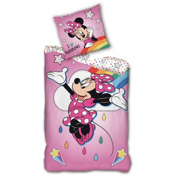 Disney Minnie Rainbows ágyneműhuzat 140×200cm, 63×63 cm microfibre