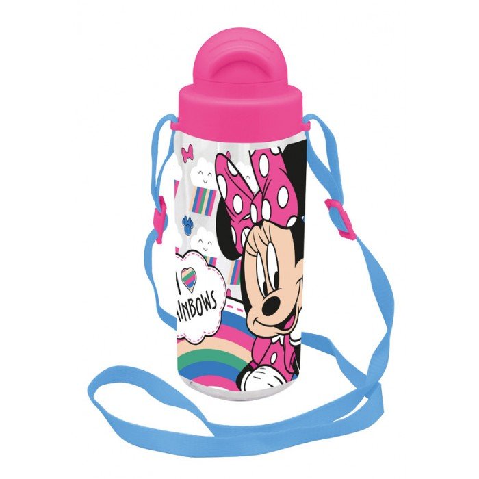 Disney Minnie Rainbows műanyag kulacs akasztóval 500 ml