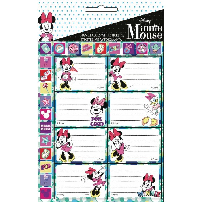 Disney Minnie füzetcímke matricával 16 db-os