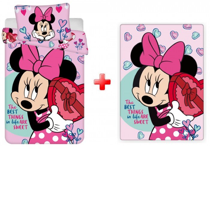 Disney Minnie Sweets gyerek ágyneműhuzat és polár takaró szett