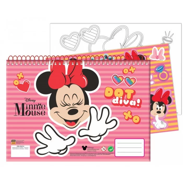 Disney Minnie Wink A/4 spirál vázlatfüzet 40 lapos matricával Disney Minnie Wink A/4 spirál vázlatfüzet 40 lapos matricával