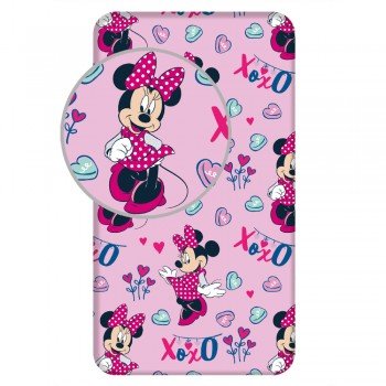 Disney Minnie XoXo gumis lepedő 90x200 cm Disney Minnie XoXo gumis lepedő 90x200 cm