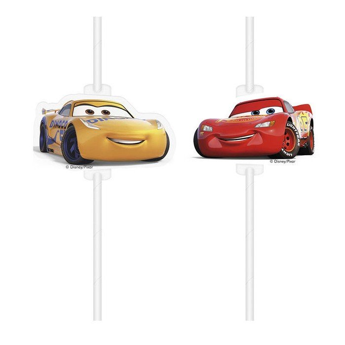 Disney Cars 3, Verdák papír szívószál, 4 db-os szett