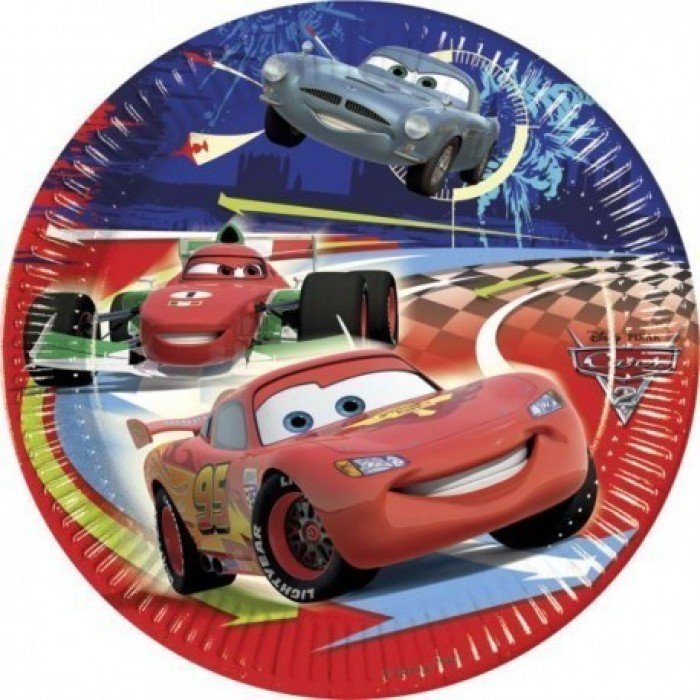 Disney Cars II, Verdák Papírtányér 8 db-os 23 cm