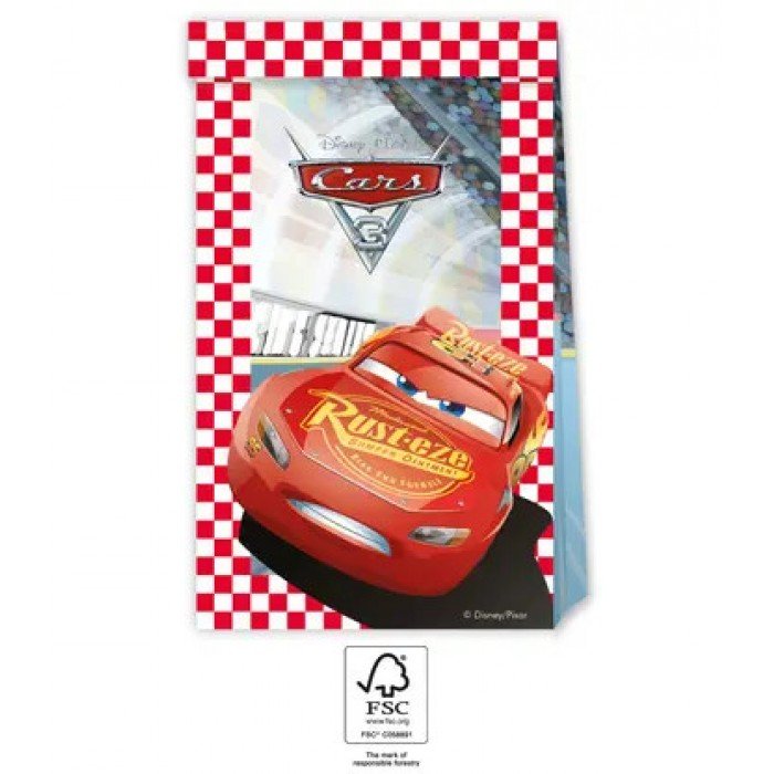 Disney Cars 3, Verdák papírzacskó 4 db-os FSC