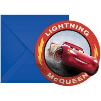 Disney Cars 3, Verdák Party Meghívó 6 db-os Disney Cars 3, Verdák Party Meghívó 6 db-os