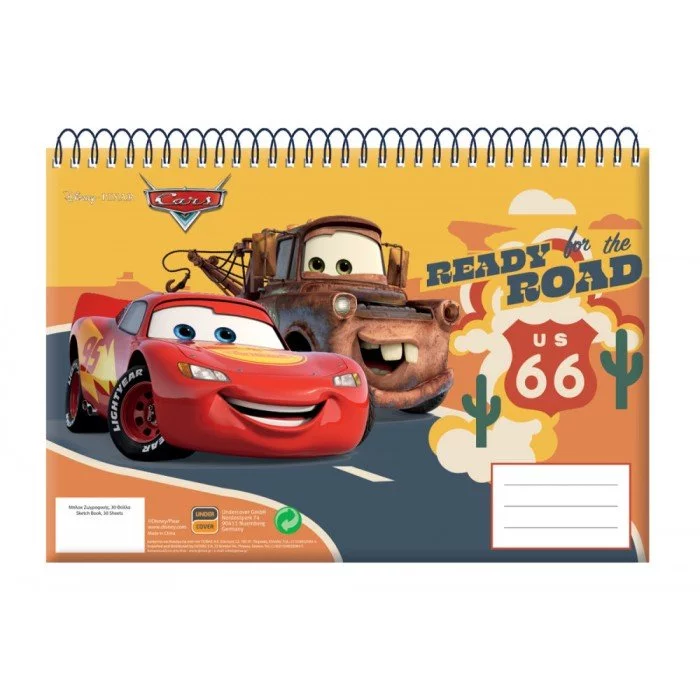 Disney Verdák Road A/4 spirál vázlatfüzet, 30 lapos Disney Verdák Road A/4 spirál vázlatfüzet, 30 lapos