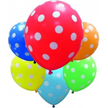 Dots, pöttyös léggömb, lufi 6 db-os Dots, pöttyös léggömb, lufi 6 db-os