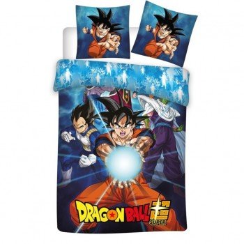 Dragon Ball Blue Crystal Battle ágyneműhuzat 140×200cm, 63×63 cm microfibre Dragon Ball Blue Crystal Battle ágyneműhuzat 140×200cm, 63×63 cm microfibre