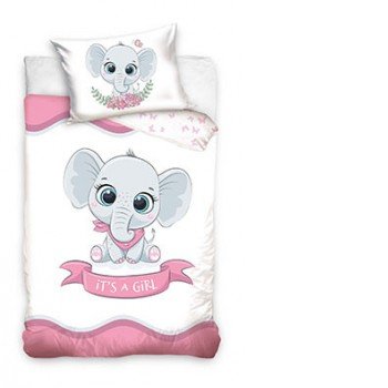It's a Girl, Elefánt gyerek ágyneműhuzat 90x120 cm, 40x60 cm It's a Girl, Elefánt gyerek ágyneműhuzat 90x120 cm, 40x60 cm
