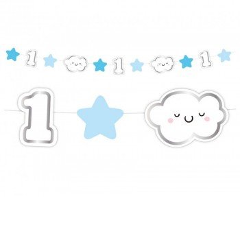 Blue 1st Birthday mini girland 120 cm Blue 1st Birthday mini girland 120 cm