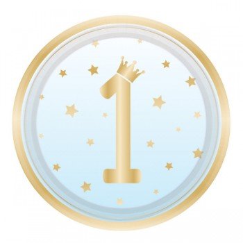 Blue Ombre Első születésnap papírtányér 8 db-os 23 cm