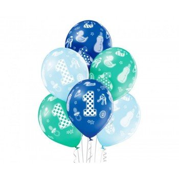 1st Birthday Boy léggömb, lufi 6 db-os 12 inch (30cm) 1st Birthday Boy léggömb, lufi 6 db-os 12 inch (30cm)