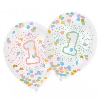 1st Birthday Rainbow léggömb, lufi 6 db-os 11 inch (27,5 cm) 1st Birthday Rainbow léggömb, lufi 6 db-os 11 inch (27,5 cm)