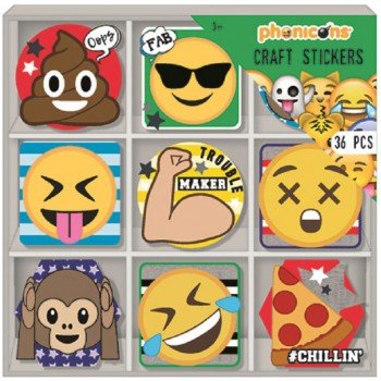 Emoji 36 darabos matrica szett dobozban Emoji 36 darabos matrica szett dobozban